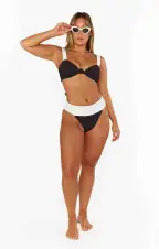 Aruba Top ~ Domino Colorblock Scrunch(XS)
