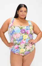 Miramar Beach One Piece ~ Flower Shop Rib Scrunch(XS)