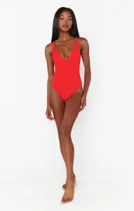 Cape May One Piece ~ Hot Tamale Red Scrunch(XS)