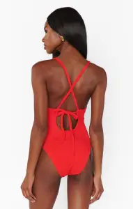 Cape May One Piece ~ Hot Tamale Red Scrunch(XS)