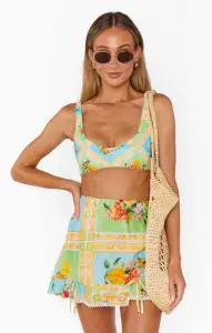 Sanibel Top ~ Reversible Bouquet Gingham(XS)