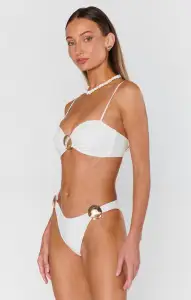 Ibiza Top ~ White with Gold Seashell(XS)