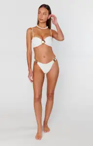 Ibiza Bottom ~ White with Gold Seashell(XS)