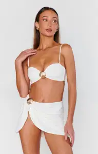 Cyprus Mini Sarong ~ White with Gold Seashell