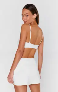 Cyprus Mini Sarong ~ White with Gold Seashell(XS/S)