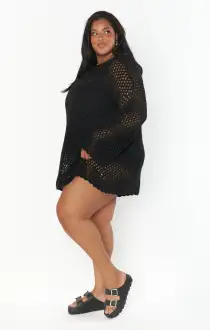Paula Pullover ~ Black Crochet(XS)