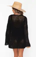 Paula Pullover ~ Black Crochet(XS)
