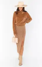 Miracle Midi Skirt ~ Gold Shimmy Shine(XS)