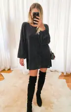 Ramona Dress ~ Dancing Queen Shine Black(XS)