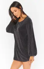 Ramona Dress ~ Dancing Queen Shine Black(XS)