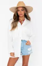 Johns Button Down Shirt ~ White Linen(XS)