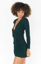 Kimora Mini Dress ~ Emerald Shimmy Shine(XS)