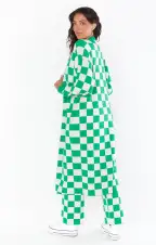 Out and About Cardi ~ Kelly Green Checker Knit(XS)
