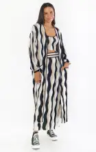 Out and About Cardi ~ Squiggle Stripe Knit(XS)