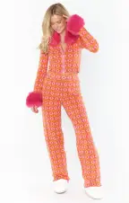 Zermatt Sweater Pant ~ Pink Geo Jacquard(XS)