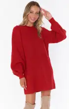 Dixon Sweater Dress ~ Red Knit(XS)