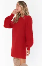 Dixon Sweater Dress ~ Red Knit(XS)