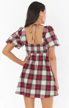 Smitten Babydoll Dress ~ Winter Plaid(XS)