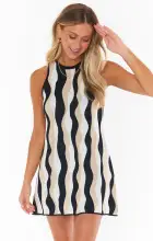 Sweeney Sweater Dress ~ Squiggle Stripe Knit(XS)