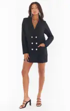 Bling Blazer Dress ~ Black Suiting(XS)