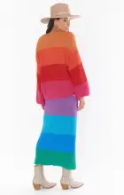 Pippa Sweater Skirt ~ Sunset Stripe Knit(XS)