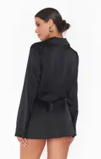 All Night Skort ~ Black Luxe Satin(XS)