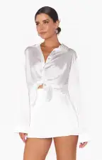 All Night Skort ~ Ivory Luxe Satin(XS)