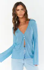 Thrill Top ~ Blue Shiny Rib(XS)