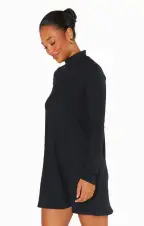 Tammy Turtleneck Dress ~ Winter Rib Black(XS)