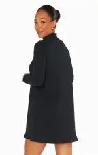 Tammy Turtleneck Dress ~ Winter Rib Black(XS)