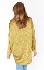 Johns Button Down Shirt ~ Palm Deco(XS)