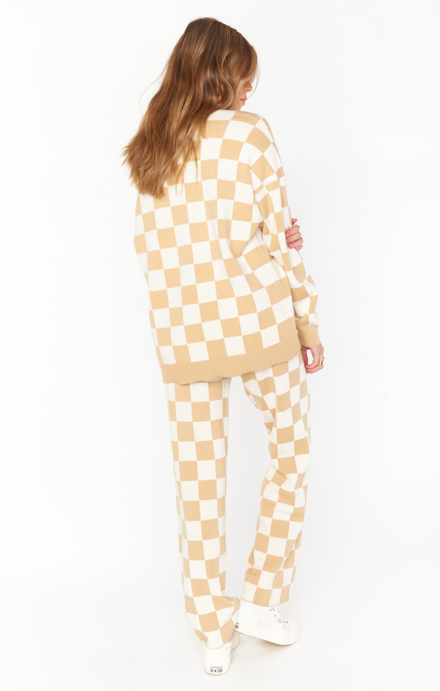 Scout Sweater ~ Tan Checker Knit(XS)