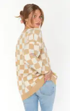 Scout Sweater ~ Tan Checker Knit(XS)