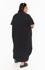 Buoy Button Down Dress ~ Black(XS)
