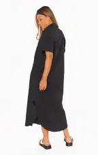 Buoy Button Down Dress ~ Black(XS)