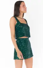 All Night Skort ~ Emerald Sequins(XS)