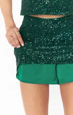 All Night Skort ~ Emerald Sequins(XS)