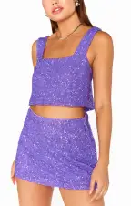 All Night Skort ~ Violet Sequins(XS)