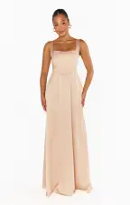 Nina Maxi Dress ~ Champagne Luxe Satin(XXS)