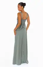 Nina Maxi Dress ~ Deep Sage Luxe Satin(XXS)