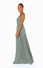 Nina Maxi Dress ~ Deep Sage Luxe Satin(XXS)
