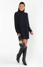Montreal Mini Dress ~ Black Cable Knit(XS)