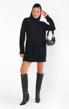 Montreal Mini Dress ~ Black Cable Knit(XS)