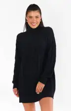 Montreal Mini Dress ~ Black Cable Knit(XS)