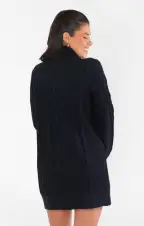 Montreal Mini Dress ~ Black Cable Knit(XS)