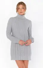 Montreal Mini Dress ~ Grey Cable Knit(XS)