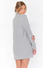 Montreal Mini Dress ~ Grey Cable Knit(XS)