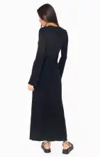 Vacay Maxi Dress ~ Black Rib Knit(XS)