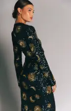 Last Call Top ~ Celestial Sequins Black(XS)