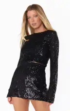 Last Call Top ~ Midnight Glitz Sequins(XS)